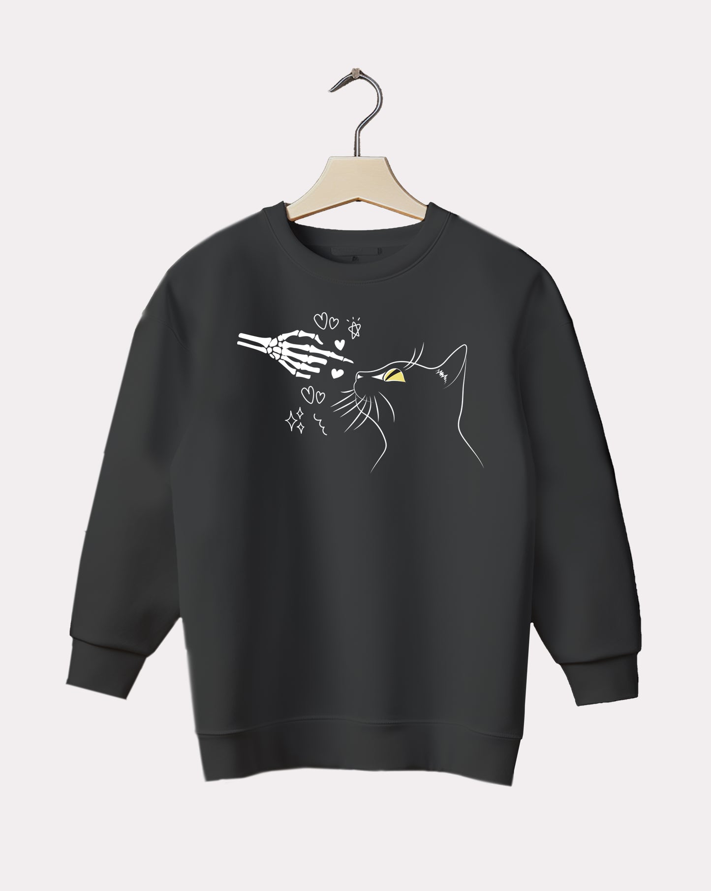 DELUX - Trendy Cat Face Design Crewneck