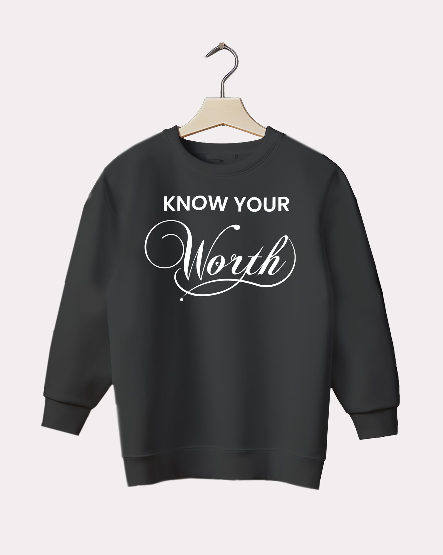 DELUX - Motivational Know Your Worth Crewneck