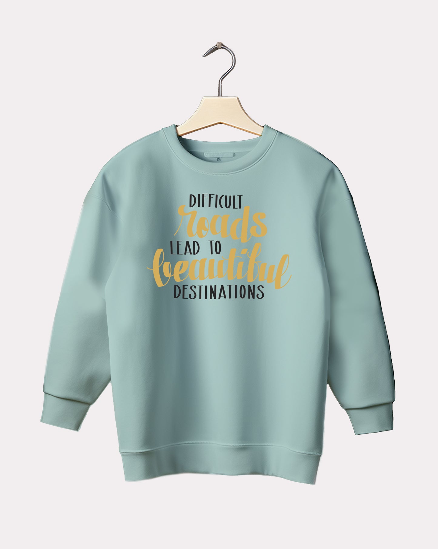 DELUX - Motivational Difficult Road Crewneck