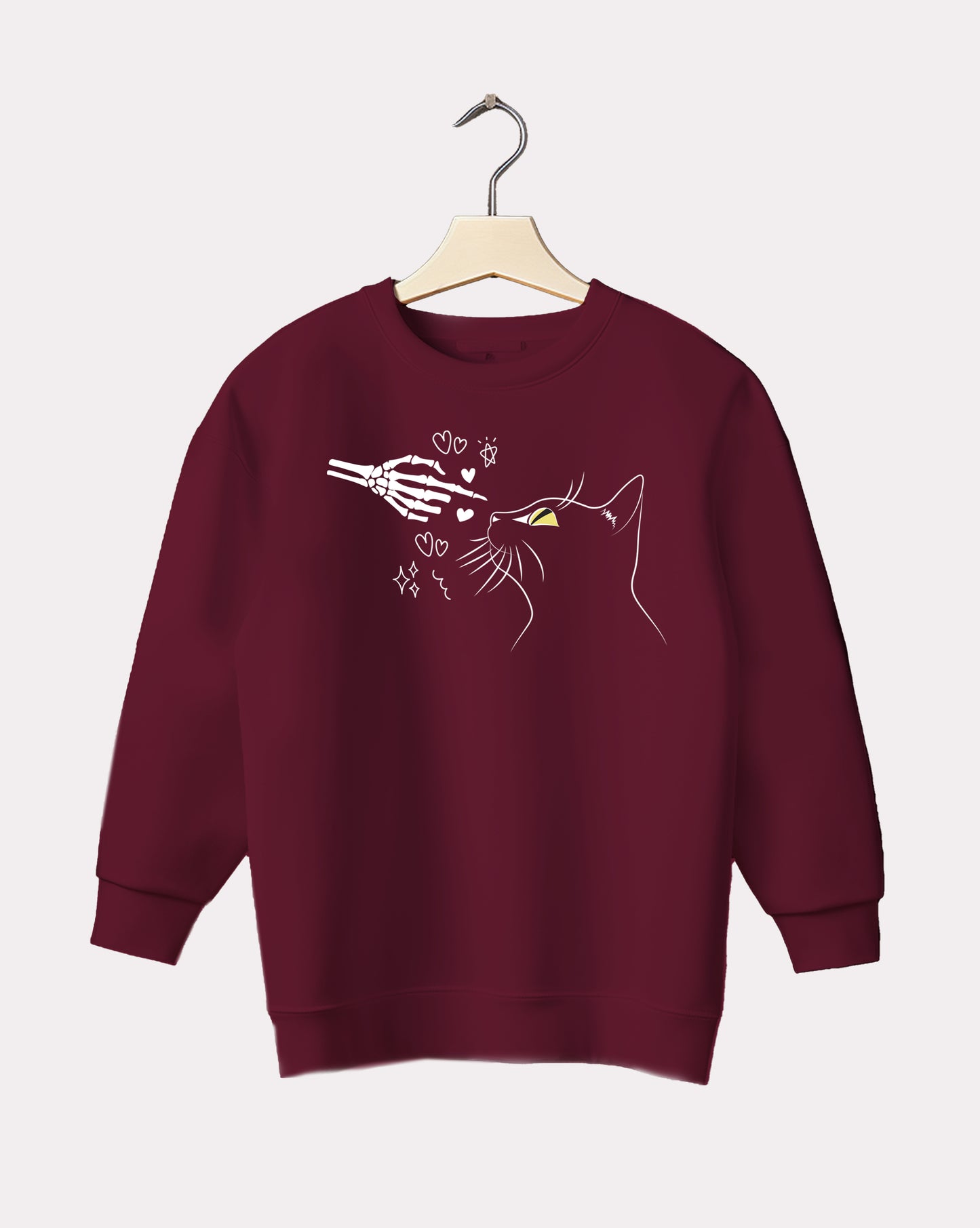 DELUX - Trendy Cat Face Design Crewneck