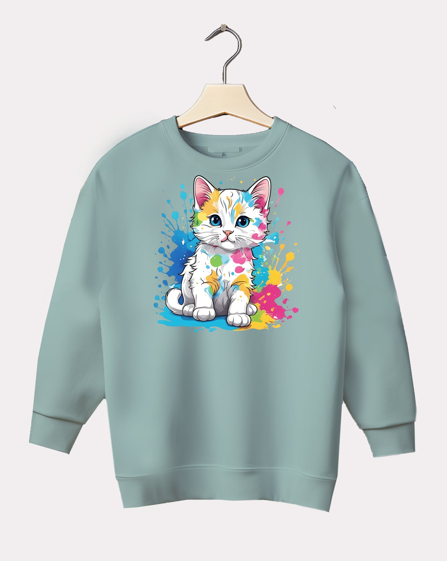 DELUX - Graphic Cat Design Crewneck