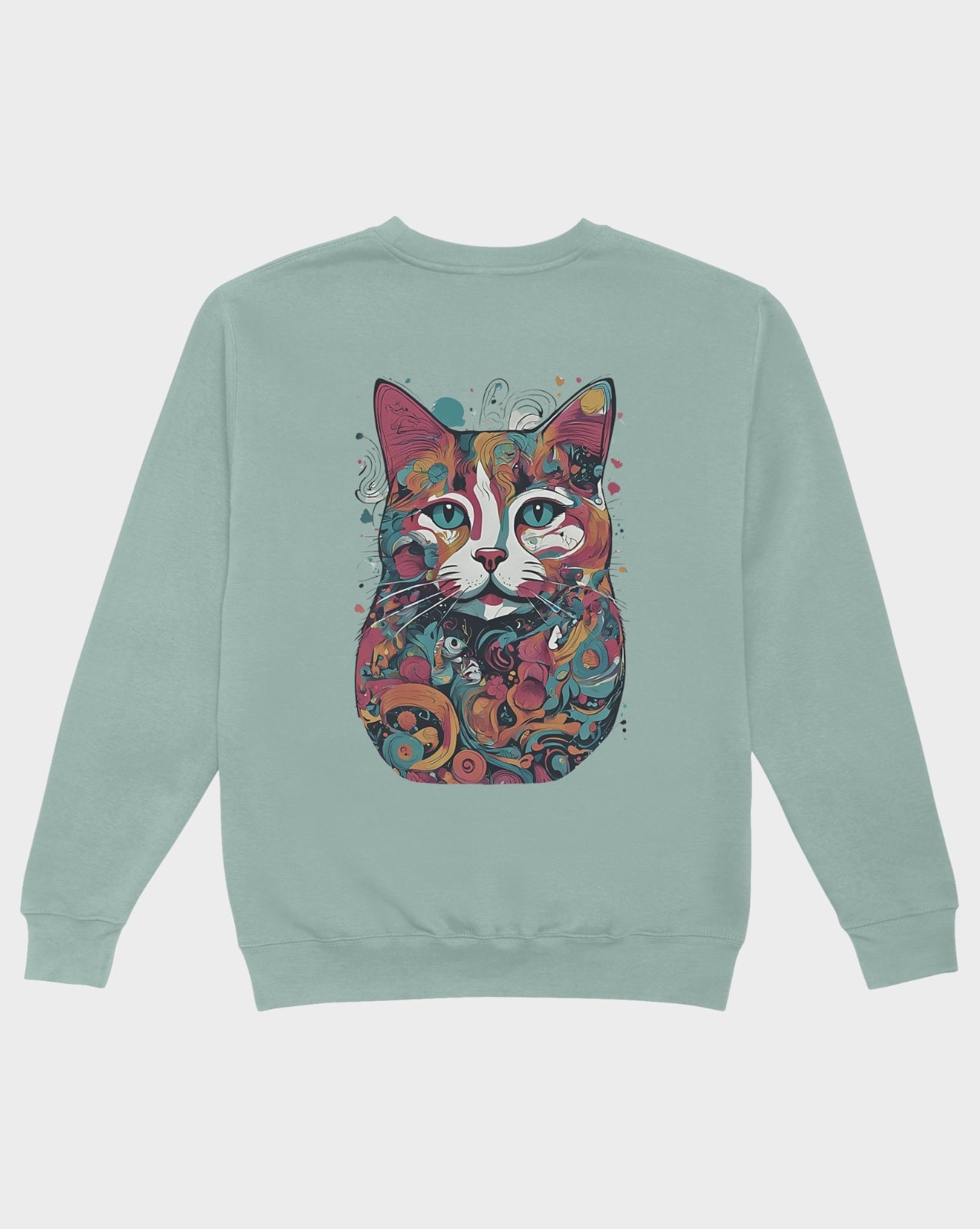 DELUX - Graphic Colorful Cat Crewneck