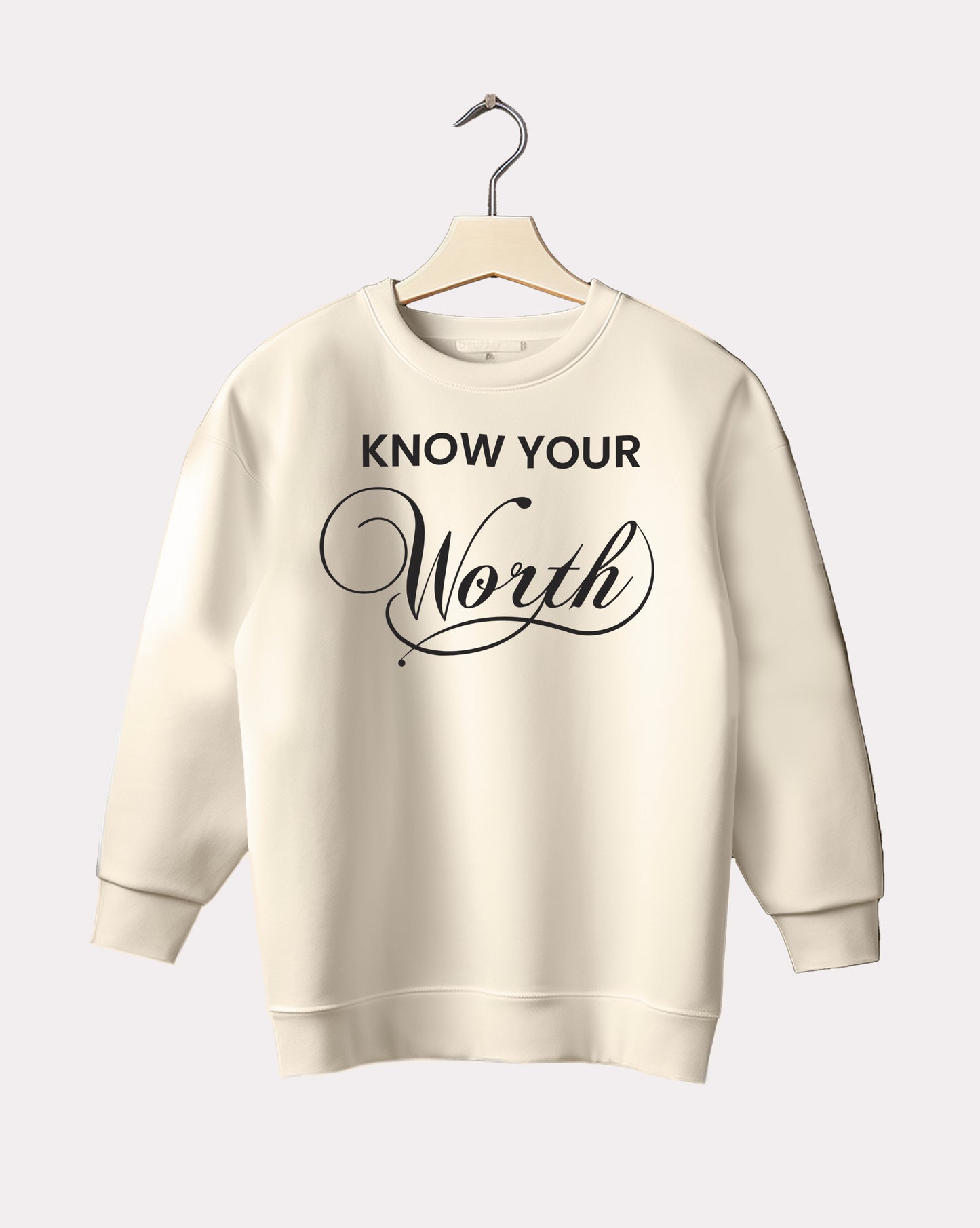 DELUX - Motivational Know Your Worth Crewneck