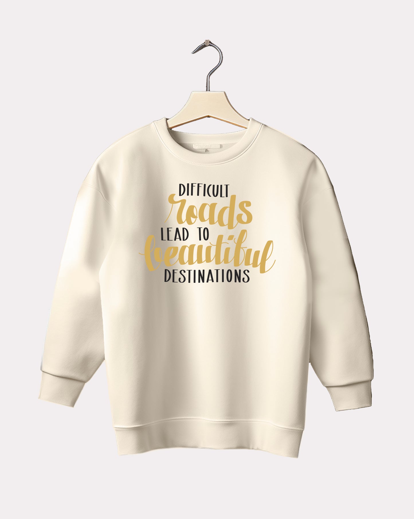 DELUX - Motivational Difficult Road Crewneck