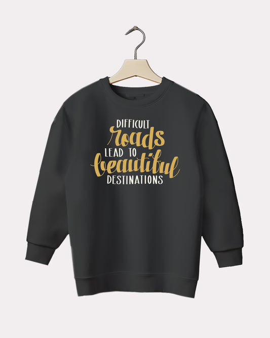 DELUX - Motivational Difficult Road Crewneck