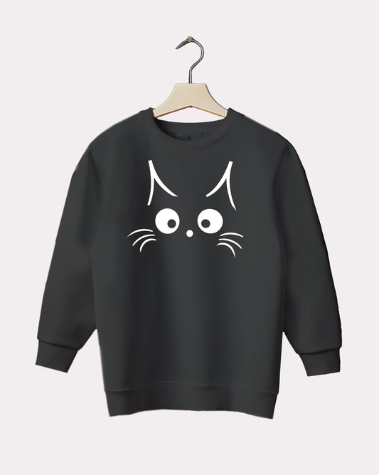 DELUX - Trendy Cat Face Crewneck