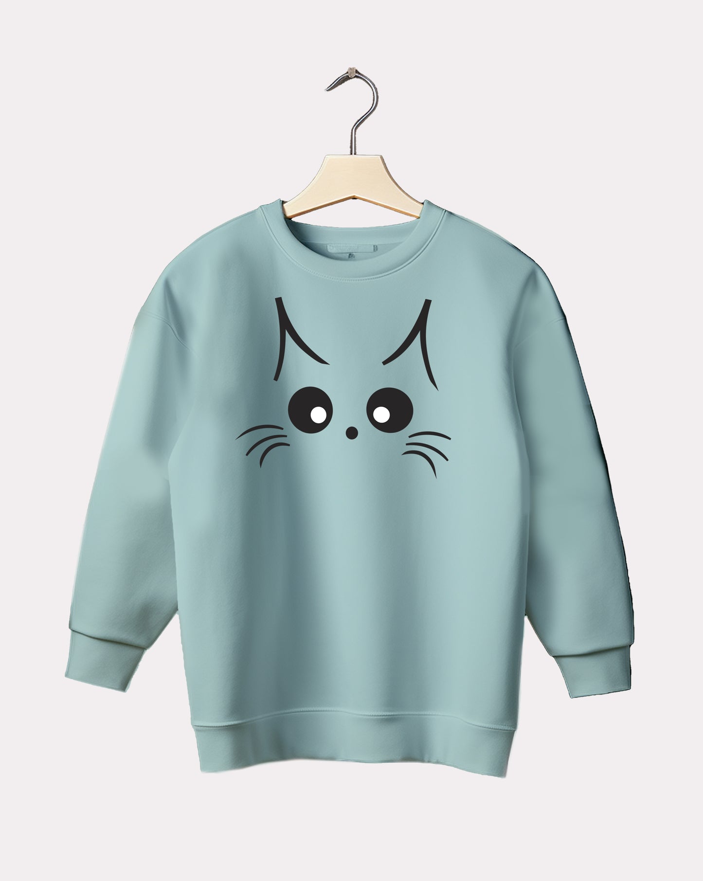 DELUX - Trendy Cat Face Crewneck