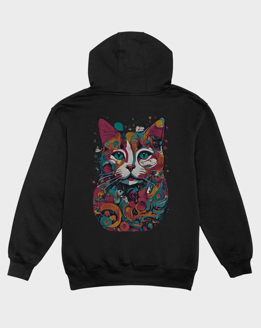Signature Graphic Colorful Cat Hoodie