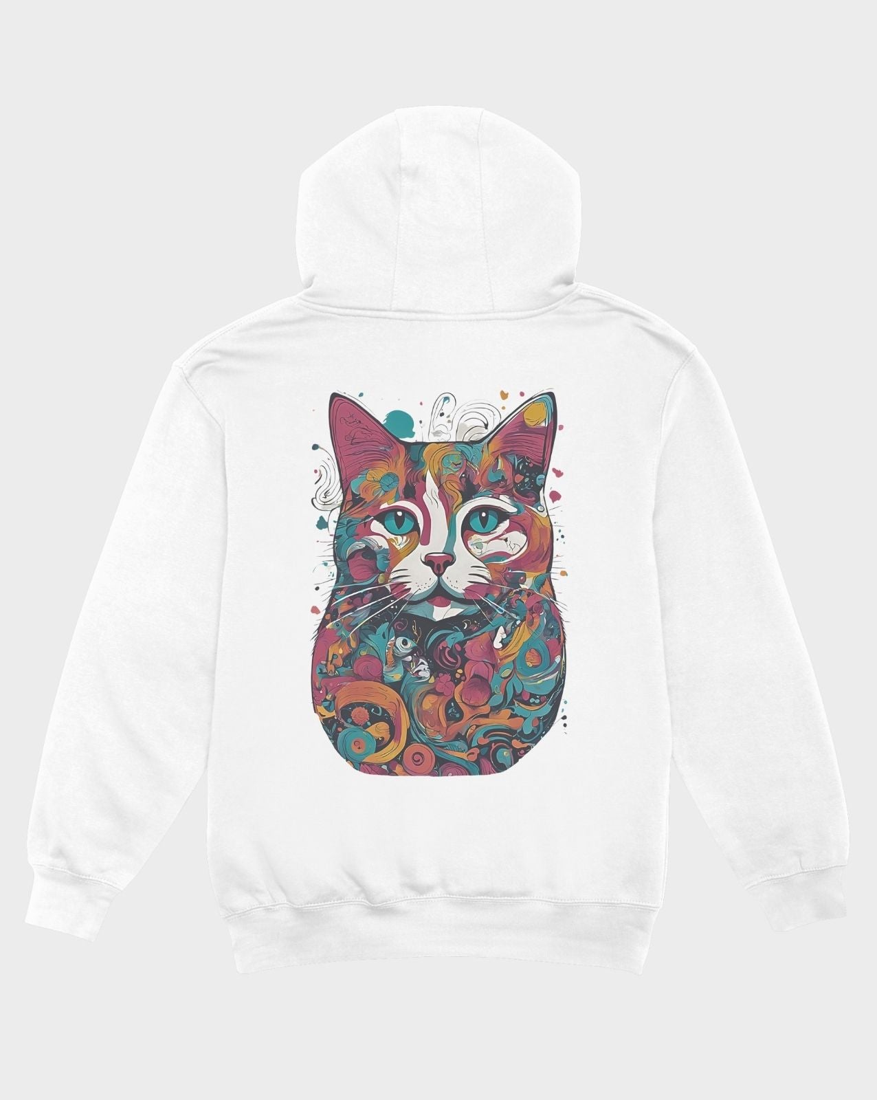 Signature Graphic Colorful Cat Hoodie