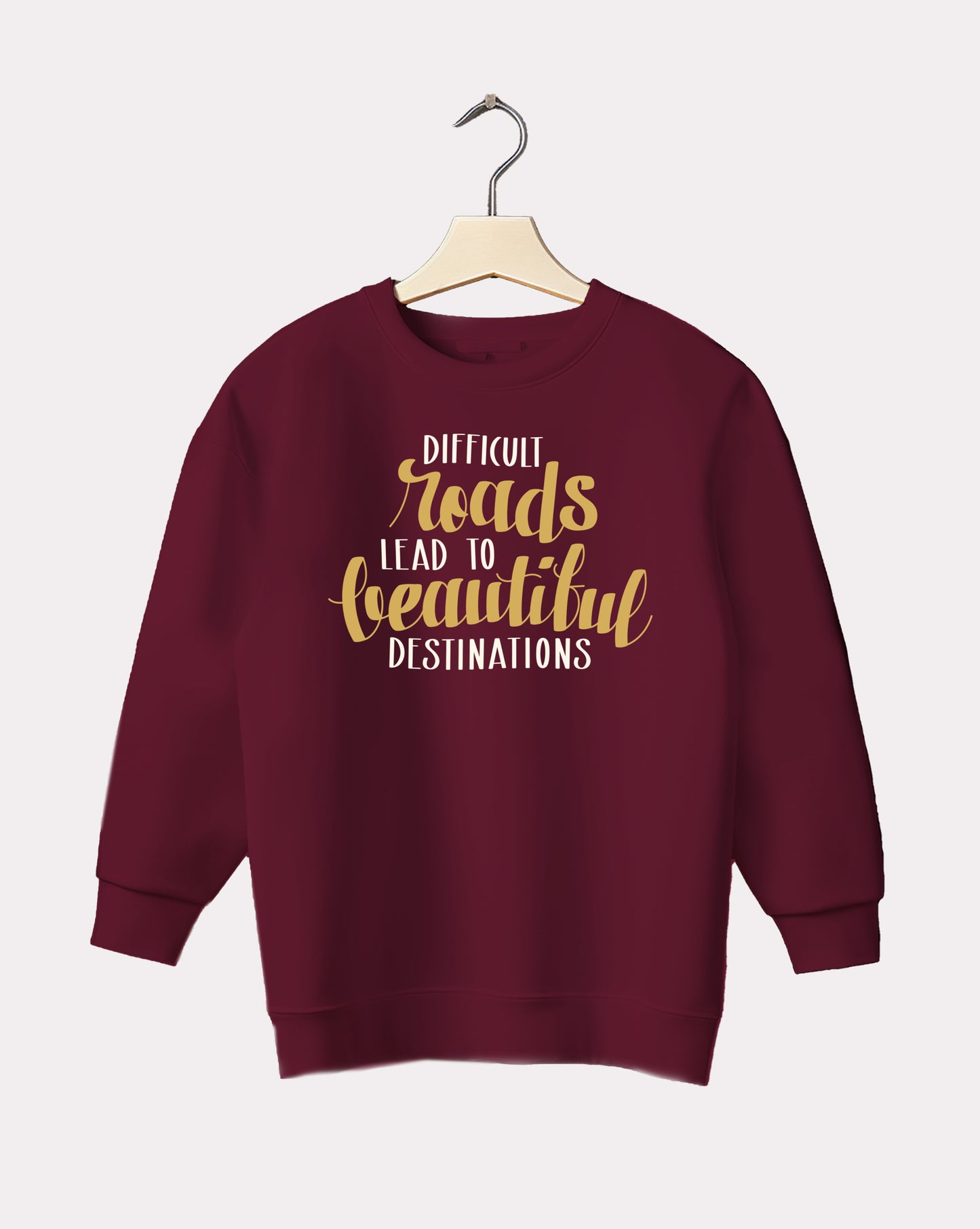 DELUX - Motivational Difficult Road Crewneck