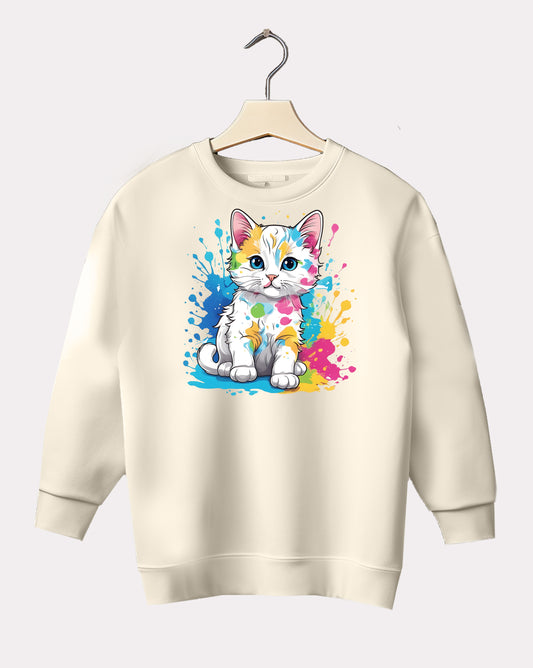 DELUX - Graphic Cat Design Crewneck
