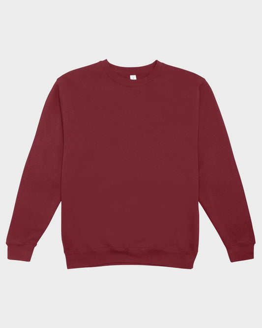 DELUX Essential Blank Burgundy Crewneck