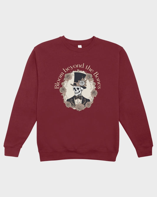 DELUX - Trendy Bloomed Bones Crewneck