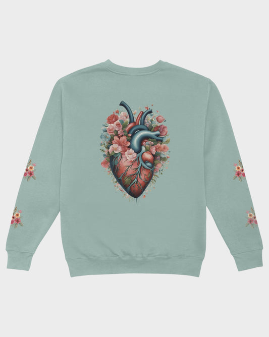 DELUX - Graphic Floral Heart Anatomy crewneck