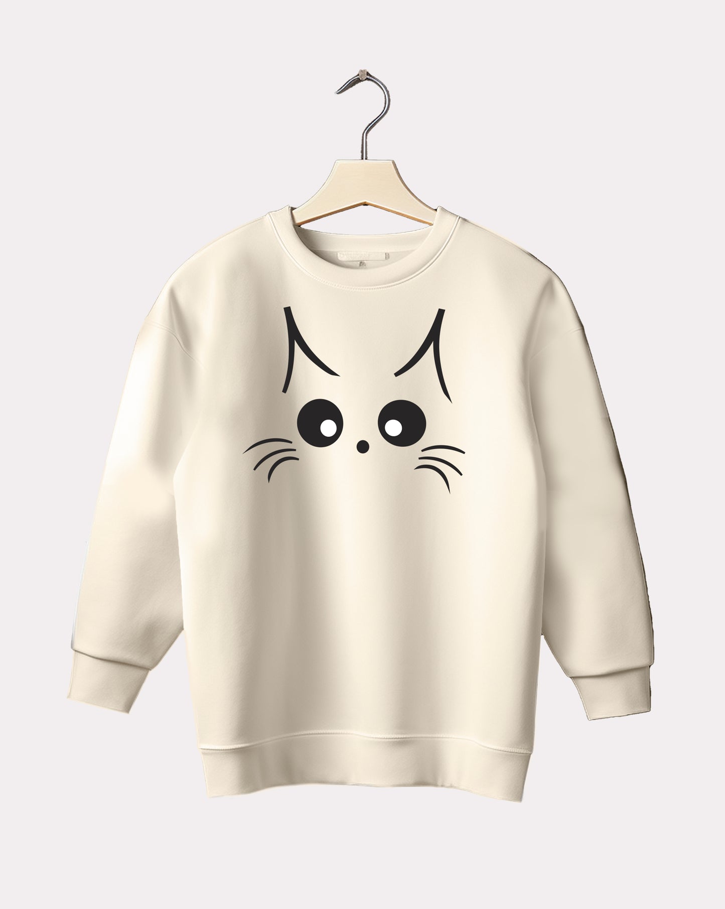 DELUX - Trendy Cat Face Crewneck